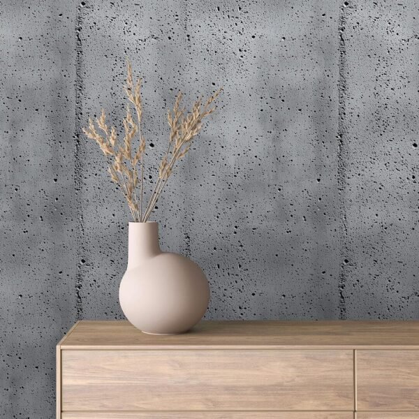 Concrete Wallpaper Peel and Stick – Faux Cement Wall Mural – Grey Textured Removable Wallpaper – Modern Industrial Wall Decor